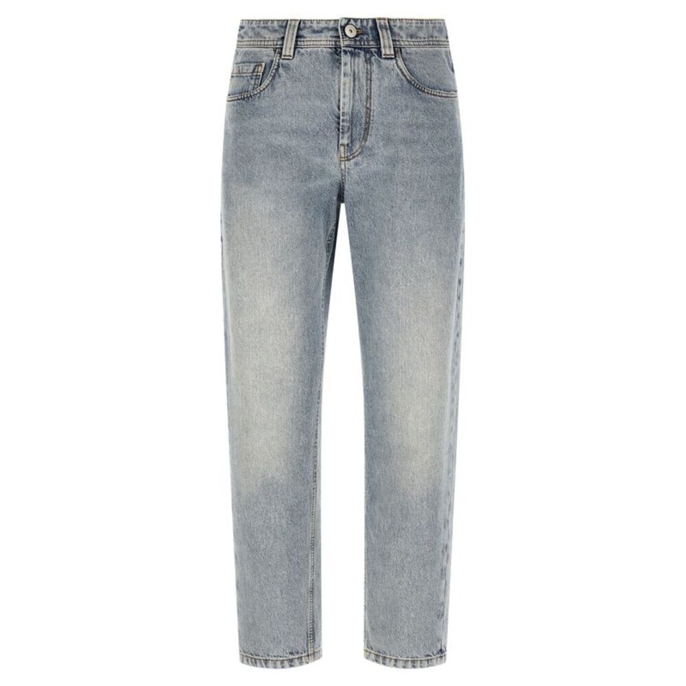 Brunello Cucinelli Blue Cotton Tapered Women's Jeans